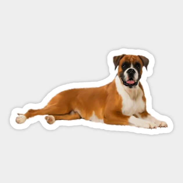 Boxer Dog , Love Boxer Dogs Sticker by dukito